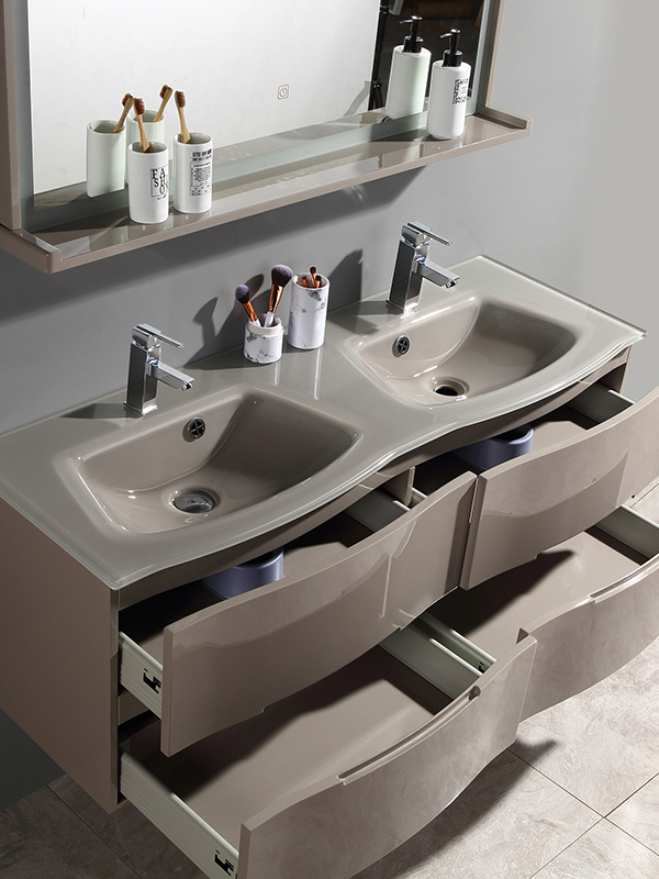 Double bowel Wall mounted Modern Elegant Bathroom Furniture Bathroom Vanity Set